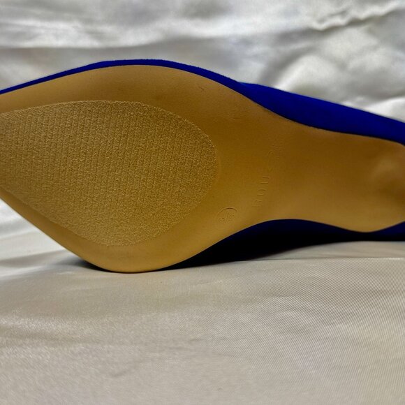 Sophisticated Blue Pointy Toe Suede Pumps! Size 8 4 inch heel. NWOT - Picture 6 of 9